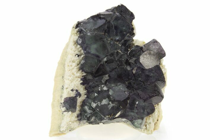 Cubic Purple/Green Fluorite Cluster on Feldspar - Namibia #332631